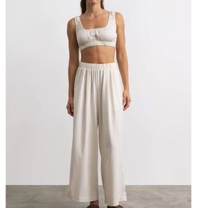Ozma of California CROP WIDE LEG(Regen Silk Noil)Natural